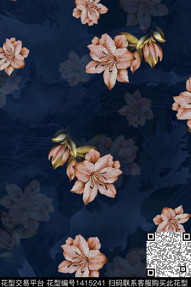 花卉中老年满版散花数码印花华亿平台下载（图片编号: 1415241） - 瓦栏（Walan）