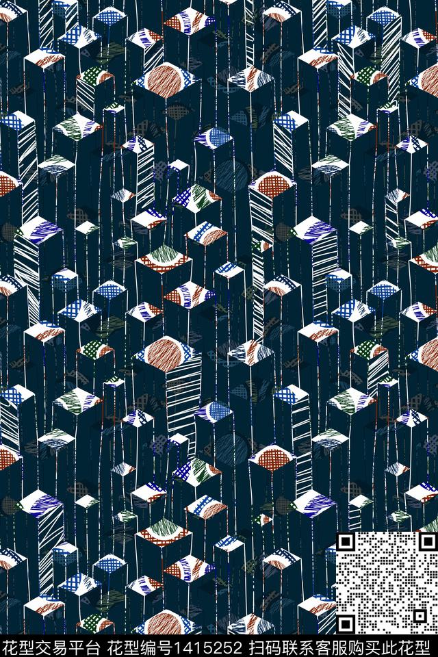 线条几何3D立体数码印花华亿平台下载（图片编号: 1415252） - 瓦栏（Walan）