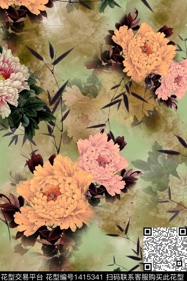 连衣裙香云纱中国风传统印花华亿平台下载（图片编号: 1415341） - 瓦栏（Walan）