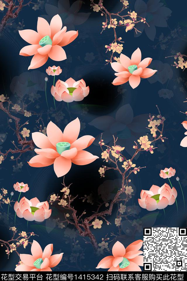 连衣裙香云纱中国风传统印花华亿平台下载（图片编号: 1415342） - 瓦栏（Walan）