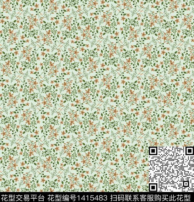 小碎花日韩风审数码印花华亿平台下载（图片编号: 1415483） - 瓦栏（Walan）