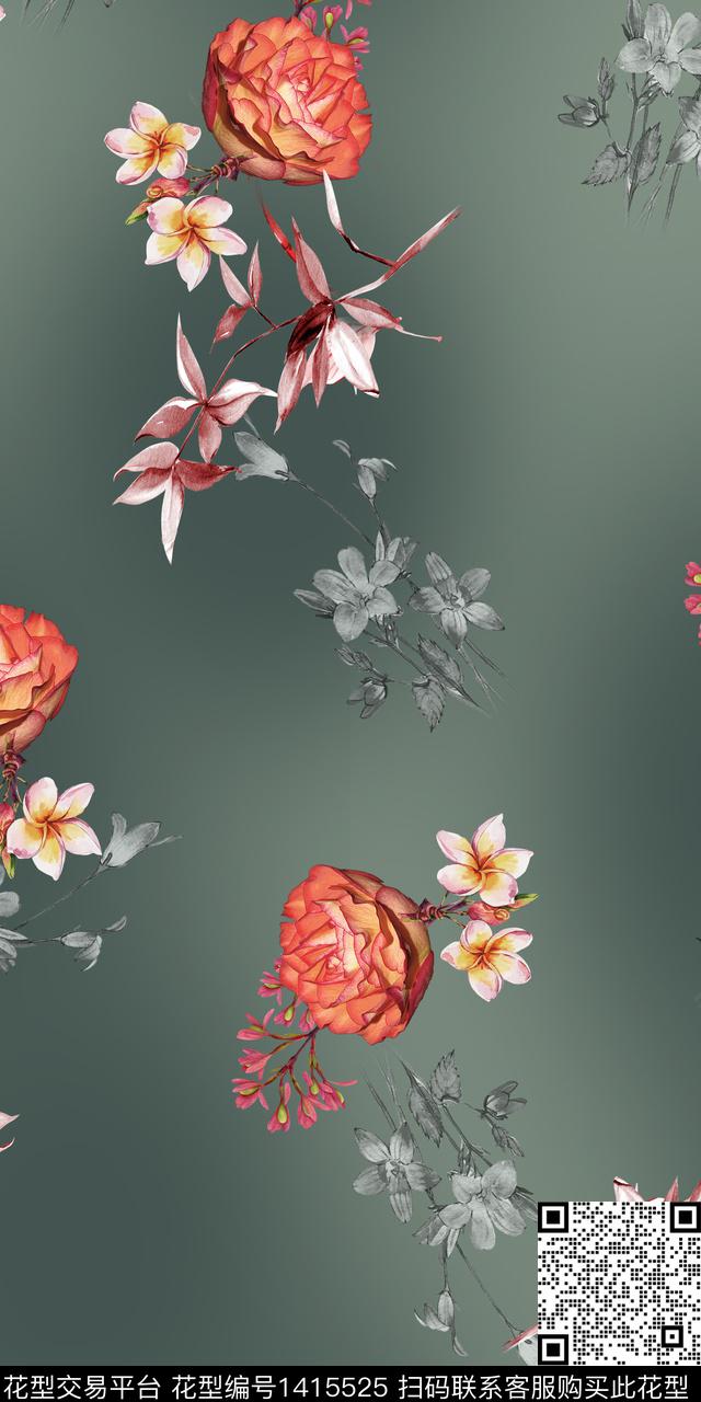 女装花卉小碎花数码印花华亿平台下载（图片编号: 1415525） - 瓦栏（Walan）