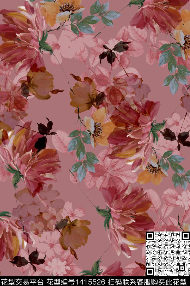 女装花卉小碎花数码印花华亿平台下载（图片编号: 1415526） - 瓦栏（Walan）