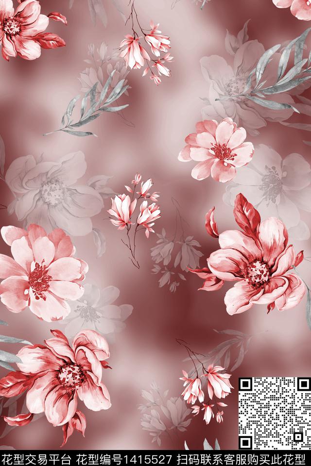 女装花卉小碎花数码印花华亿平台下载（图片编号: 1415527） - 瓦栏（Walan）