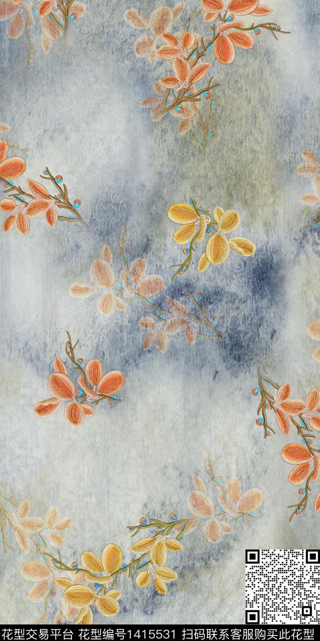 女装花卉数码印花华亿平台下载（图片编号: 1415531） - 瓦栏（Walan）