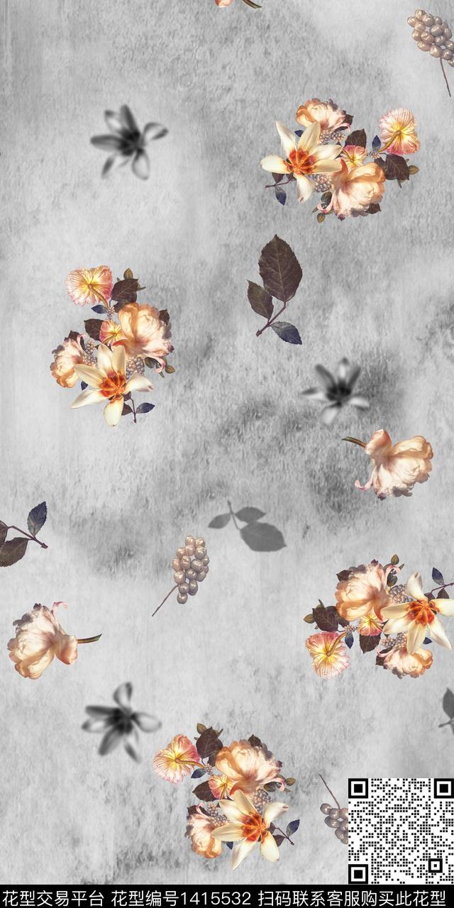 女装花卉数码印花华亿平台下载（图片编号: 1415532） - 瓦栏（Walan）