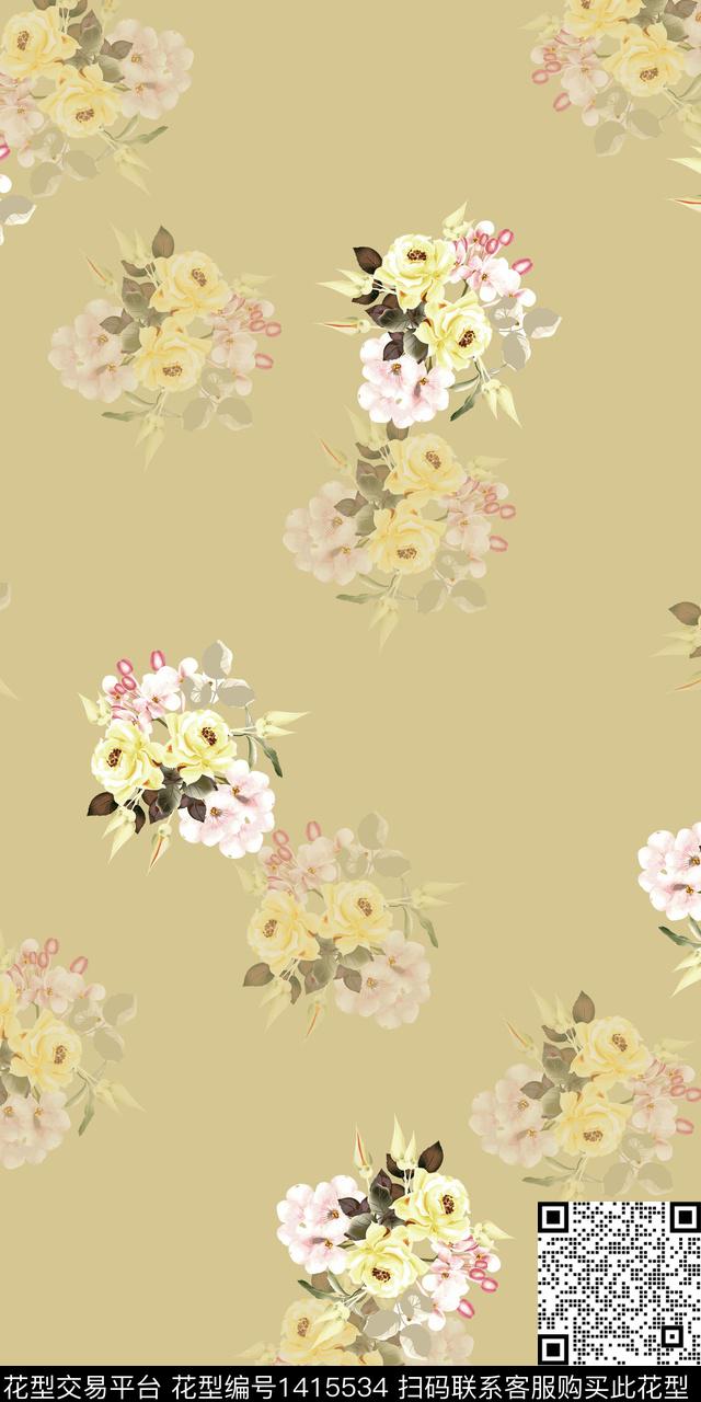 女装花卉数码印花华亿平台下载（图片编号: 1415534） - 瓦栏（Walan）