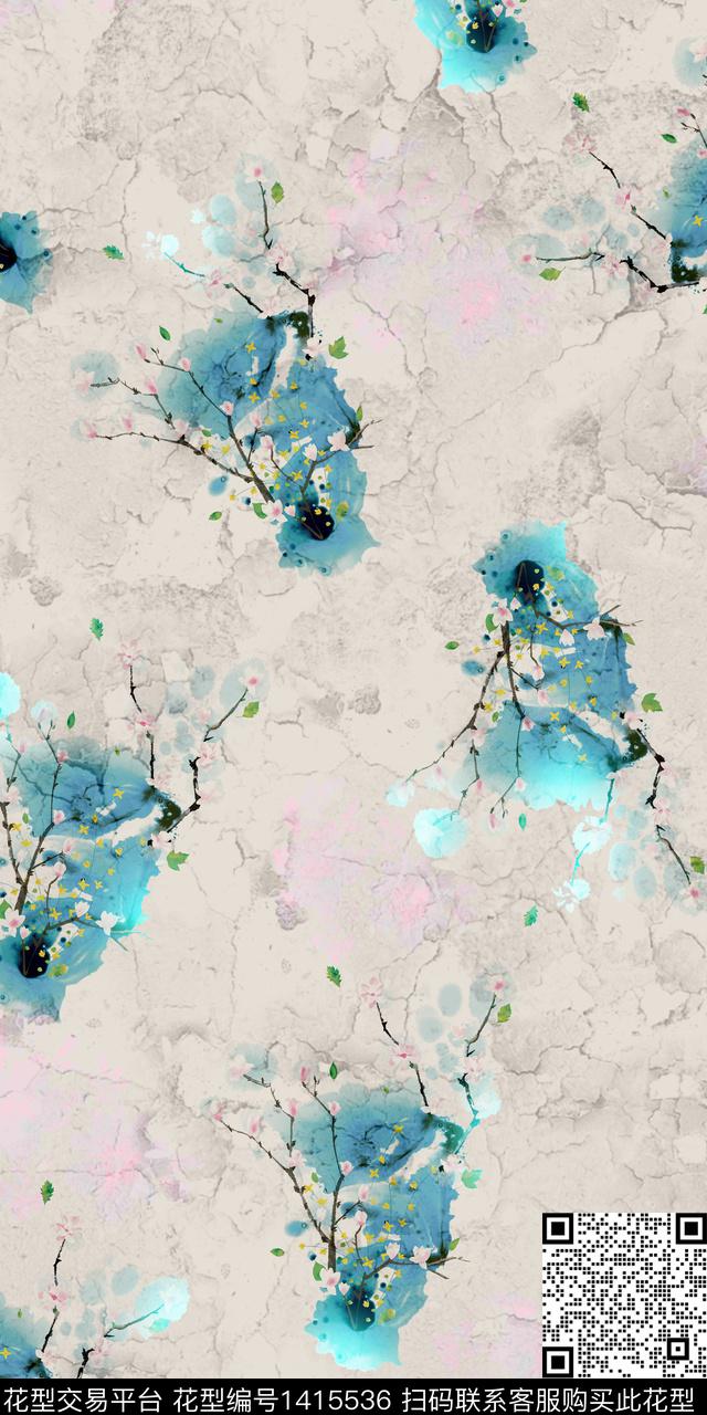 女装花卉数码印花华亿平台下载（图片编号: 1415536） - 瓦栏（Walan）