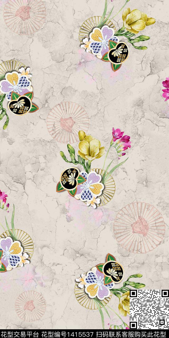 女装花卉数码印花华亿平台下载（图片编号: 1415537） - 瓦栏（Walan）