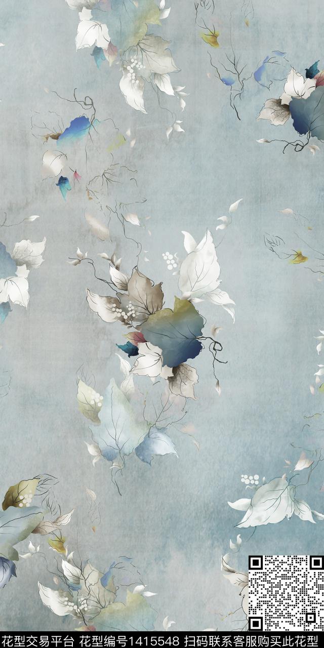 女装花卉数码印花华亿平台下载（图片编号: 1415548） - 瓦栏（Walan）