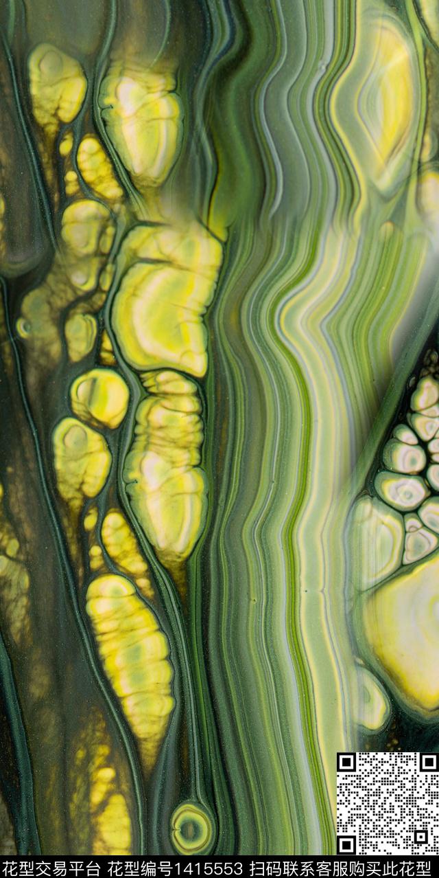 抽象花卉女装真丝数码印花华亿平台下载（图片编号: 1415553） - 瓦栏（Walan）