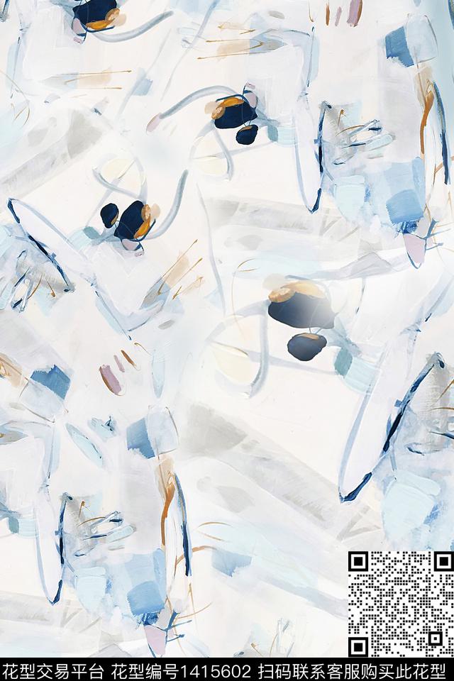 几何肌理水彩数码印花华亿平台下载（图片编号: 1415602） - 瓦栏（Walan）