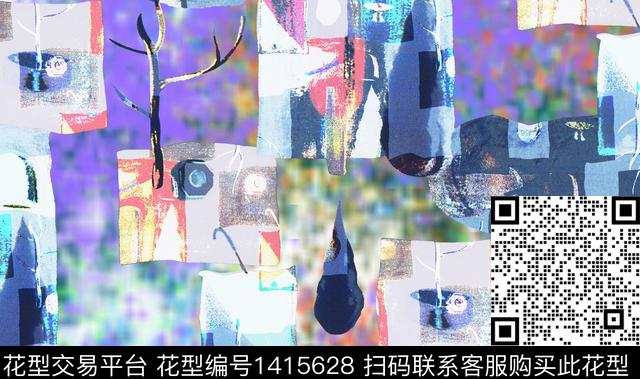 定位花扎染华亿平台风景定位数码印花华亿平台下载（图片编号: 1415628） - 瓦栏（Walan）