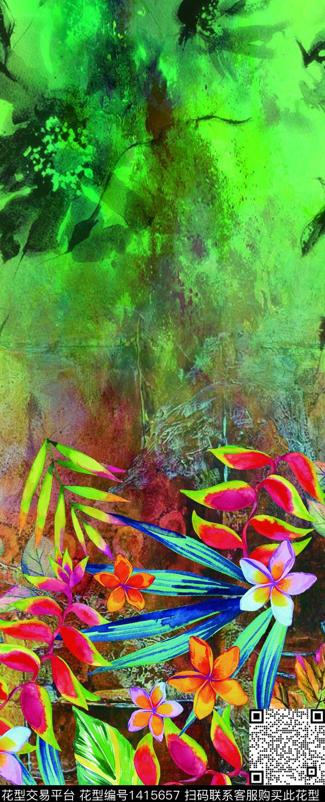 女装定位花数码华亿平台数码定位花数码印花华亿平台下载（图片编号: 1415657） - 瓦栏（Walan）