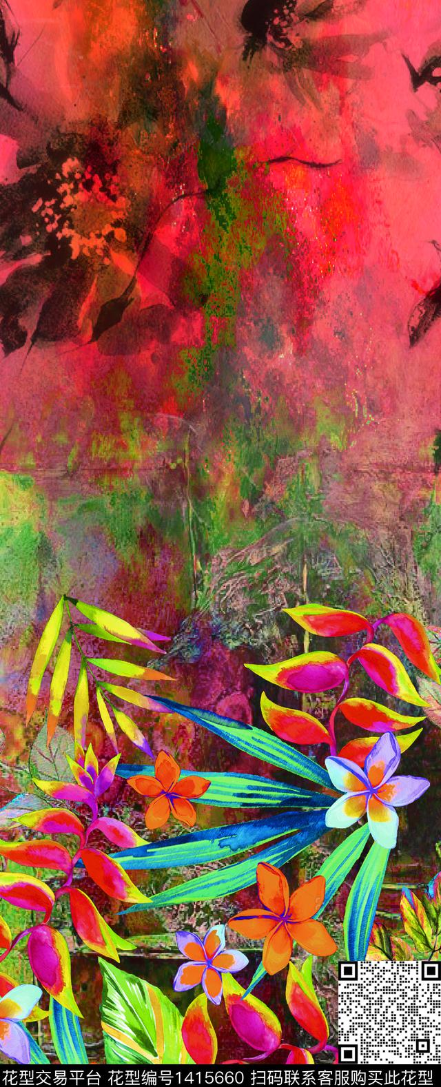 女装定位花数码华亿平台数码定位花数码印花华亿平台下载（图片编号: 1415660） - 瓦栏（Walan）