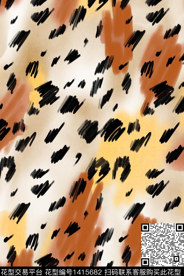 豹纹动物纹大牌风数码印花华亿平台下载（图片编号: 1415682） - 瓦栏（Walan）