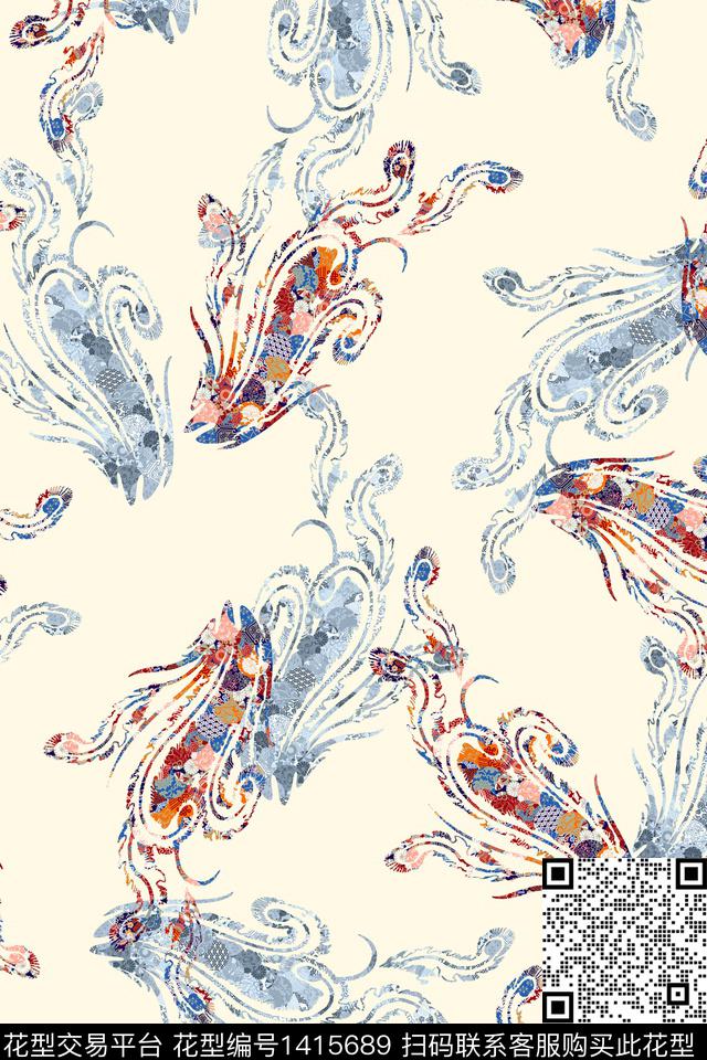 民族风清爽底花卉佩斯利数码印花华亿平台下载（图片编号: 1415689） - 瓦栏（Walan）