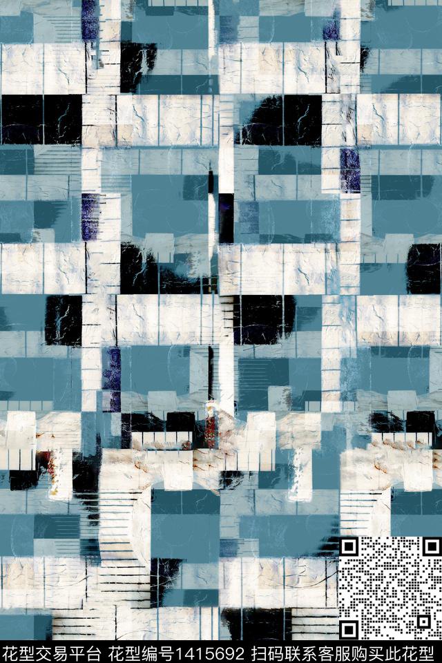 几何男装满版花肌理数码印花华亿平台下载（图片编号: 1415692） - 瓦栏（Walan）