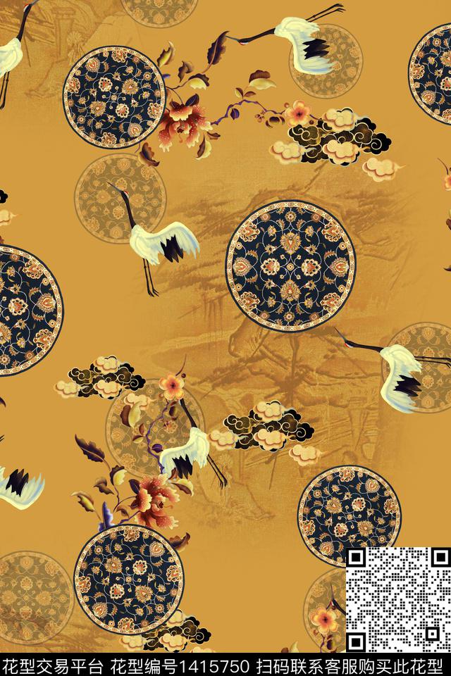 连衣裙香云纱中国风传统印花华亿平台下载（图片编号: 1415750） - 瓦栏（Walan）