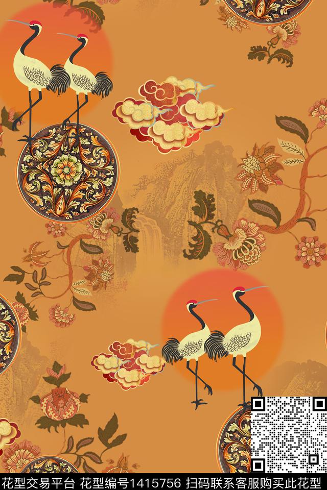 连衣裙香云纱中国风传统印花华亿平台下载（图片编号: 1415756） - 瓦栏（Walan）