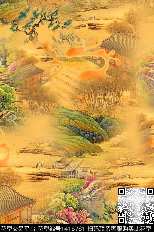 连衣裙香云纱中国风传统印花华亿平台下载（图片编号: 1415761） - 瓦栏（Walan）