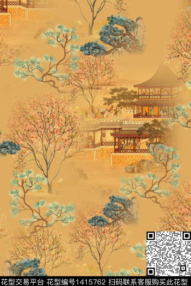 连衣裙香云纱中国风传统印花华亿平台下载（图片编号: 1415762） - 瓦栏（Walan）