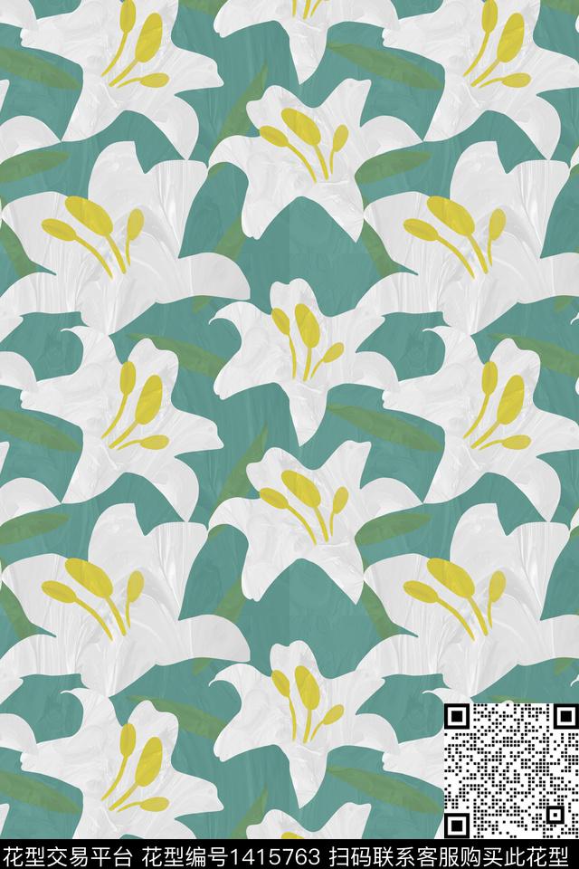 花卉大牌风小碎花传统印花华亿平台下载（图片编号: 1415763） - 瓦栏（Walan）