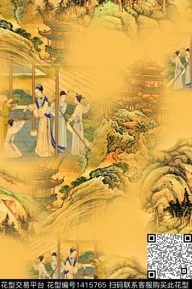 连衣裙香云纱中国风传统印花华亿平台下载（图片编号: 1415765） - 瓦栏（Walan）