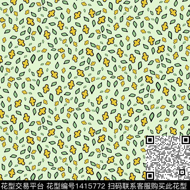 小碎花日韩风审传统印花华亿平台下载（图片编号: 1415772） - 瓦栏（Walan）