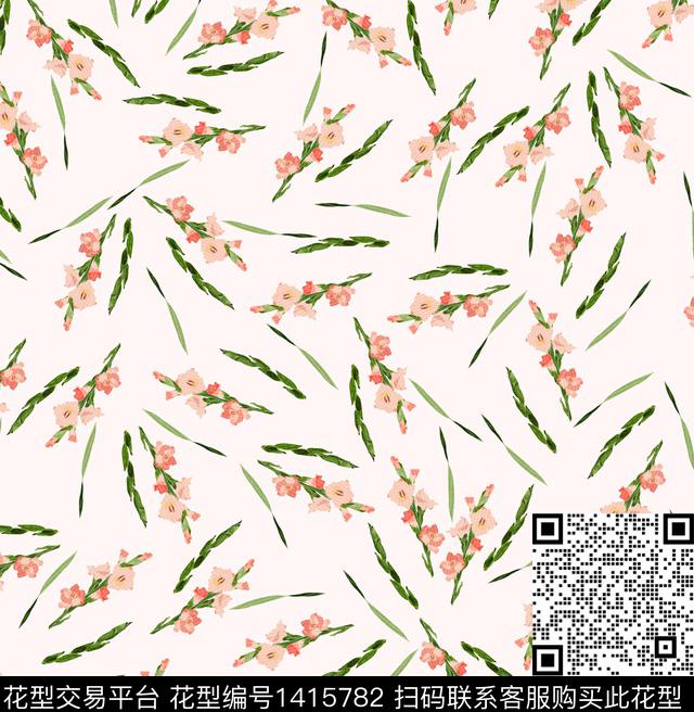 小碎花日韩风清新田园数码印花华亿平台下载（图片编号: 1415782） - 瓦栏（Walan）