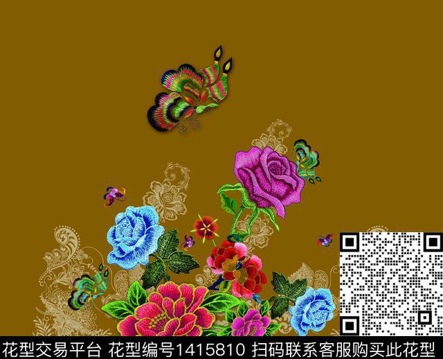 女装定位花数码定位花春夏华亿平台数码印花华亿平台下载（图片编号: 1415810） - 瓦栏（Walan）