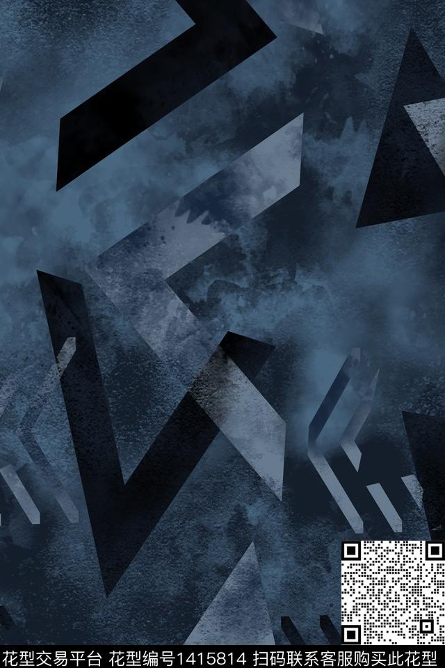 几何男装满版花大牌风传统印花华亿平台下载（图片编号: 1415814） - 瓦栏（Walan）