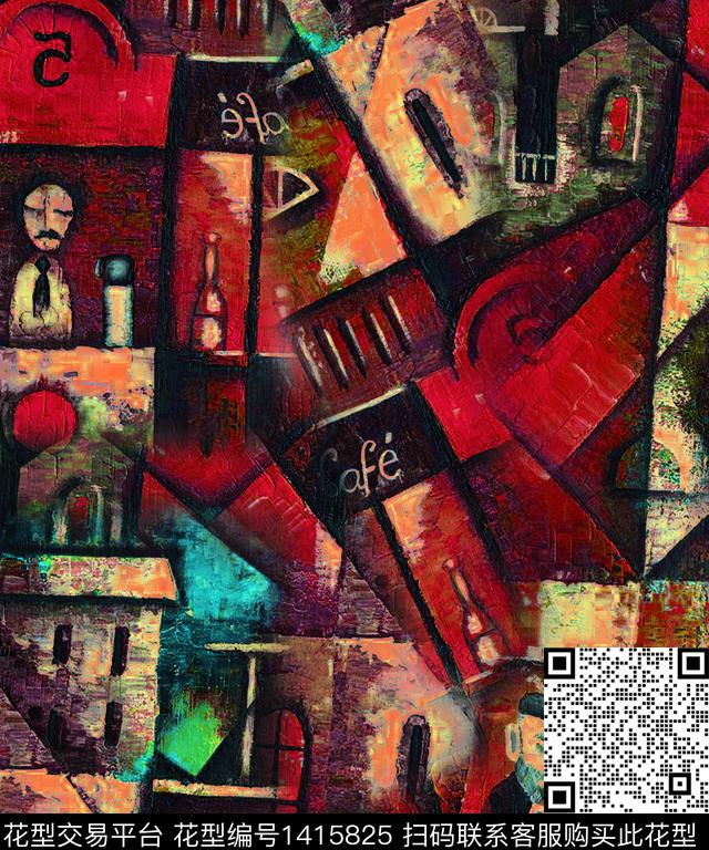 几何数码华亿平台油画华亿平台数码印花华亿平台下载（图片编号: 1415825） - 瓦栏（Walan）