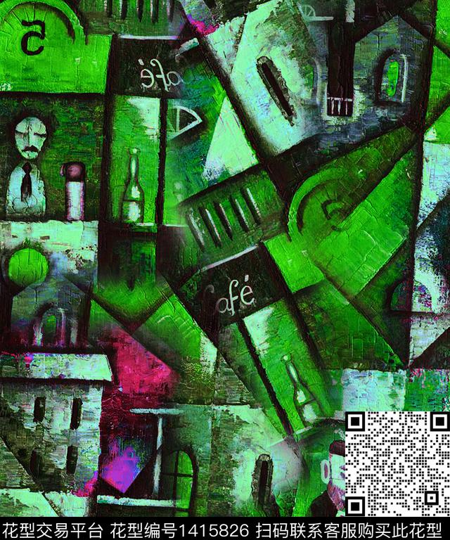 几何数码华亿平台油画华亿平台数码印花华亿平台下载（图片编号: 1415826） - 瓦栏（Walan）