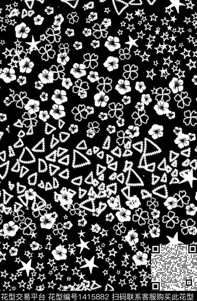 几何大牌风真丝数码印花华亿平台下载（图片编号: 1415882） - 瓦栏（Walan）