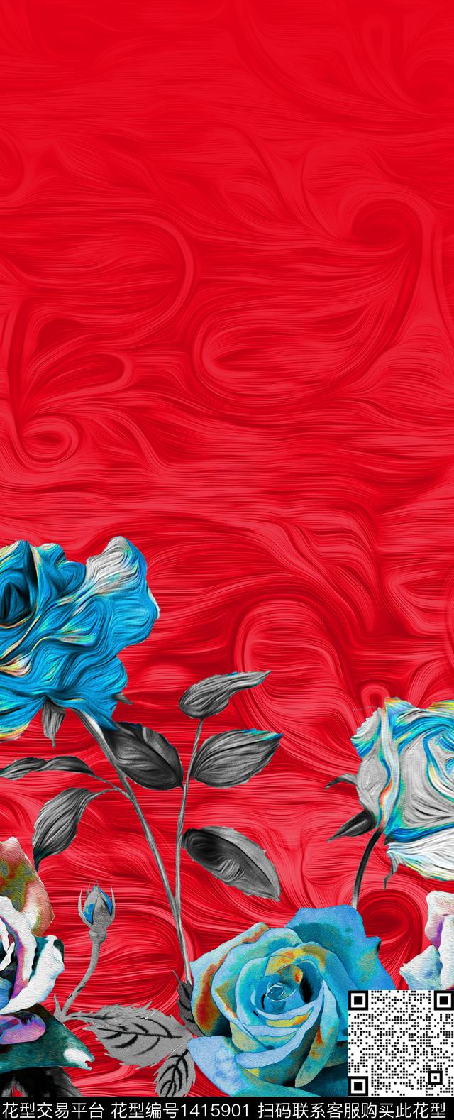 女装定位花数码定位花春夏华亿平台数码印花华亿平台下载（图片编号: 1415901） - 瓦栏（Walan）