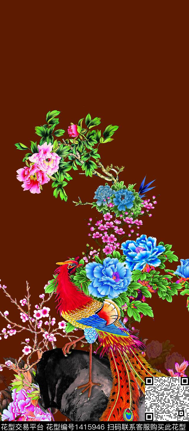 女装定位花花鸟真丝数码印花华亿平台下载（图片编号: 1415946） - 瓦栏（Walan）