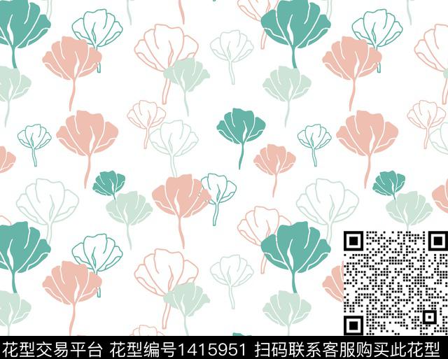 简约大牌风清爽底花卉传统印花华亿平台下载（图片编号: 1415951） - 瓦栏（Walan）