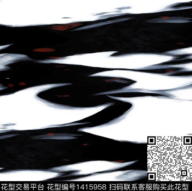 笔触审抽象数码印花华亿平台下载（图片编号: 1415958） - 瓦栏（Walan）