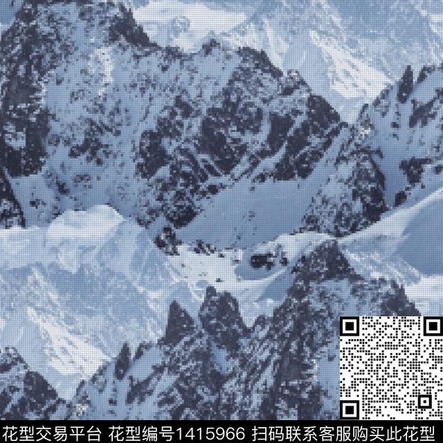 马赛克大牌风雪山数码印花华亿平台下载（图片编号: 1415966） - 瓦栏（Walan）