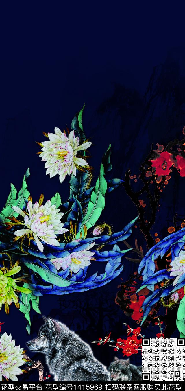 女装定位花数码定位花大花数码印花华亿平台下载（图片编号: 1415969） - 瓦栏（Walan）