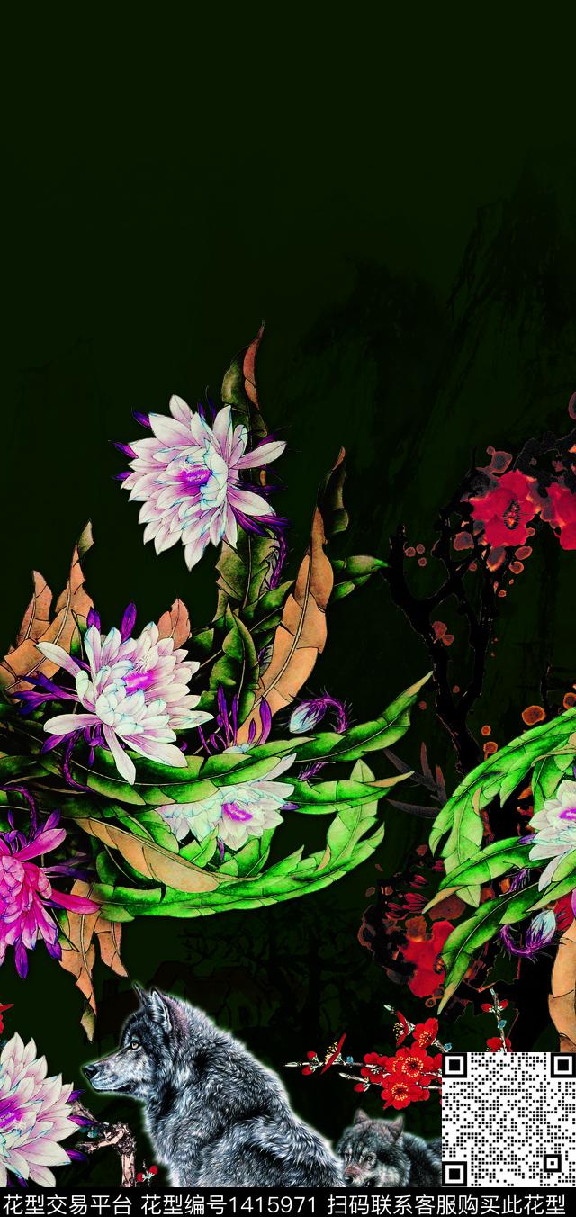 女装定位花数码定位花大花数码印花华亿平台下载（图片编号: 1415971） - 瓦栏（Walan）