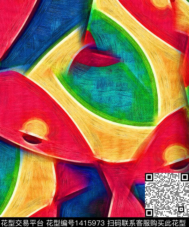 几何数码华亿平台抽象数码印花华亿平台下载（图片编号: 1415973） - 瓦栏（Walan）