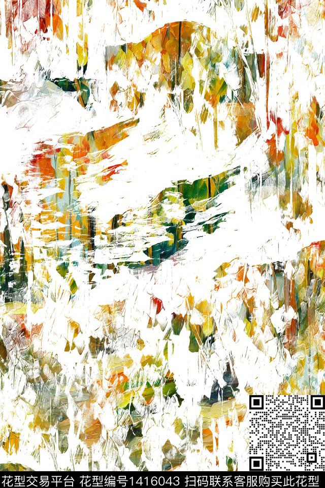 几何定位花扎染华亿平台数码印花华亿平台下载（图片编号: 1416043） - 瓦栏（Walan）