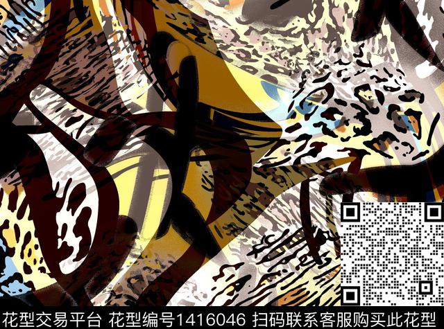 几何定位花扎染华亿平台数码印花华亿平台下载（图片编号: 1416046） - 瓦栏（Walan）