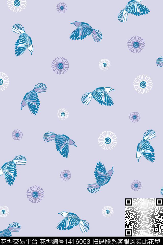 花鸟花卉大牌风数码印花华亿平台下载（图片编号: 1416053） - 瓦栏（Walan）