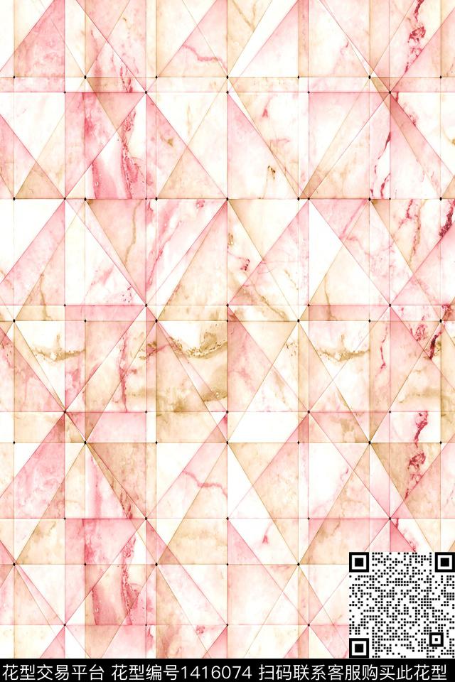 线条几何肌理数码印花华亿平台下载（图片编号: 1416074） - 瓦栏（Walan）
