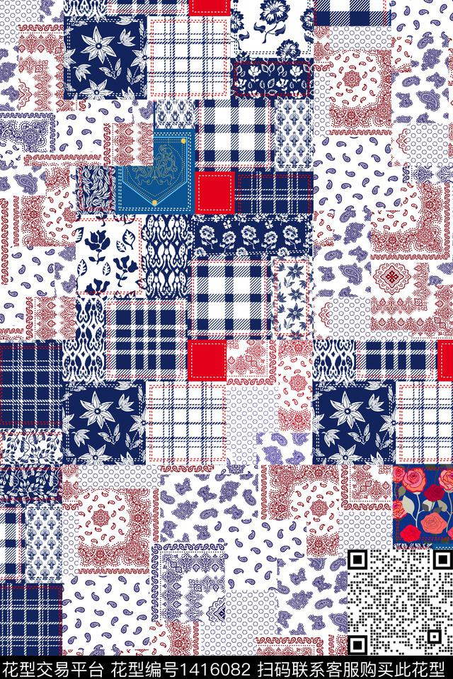 几何民族风佩斯利传统印花华亿平台下载（图片编号: 1416082） - 瓦栏（Walan）