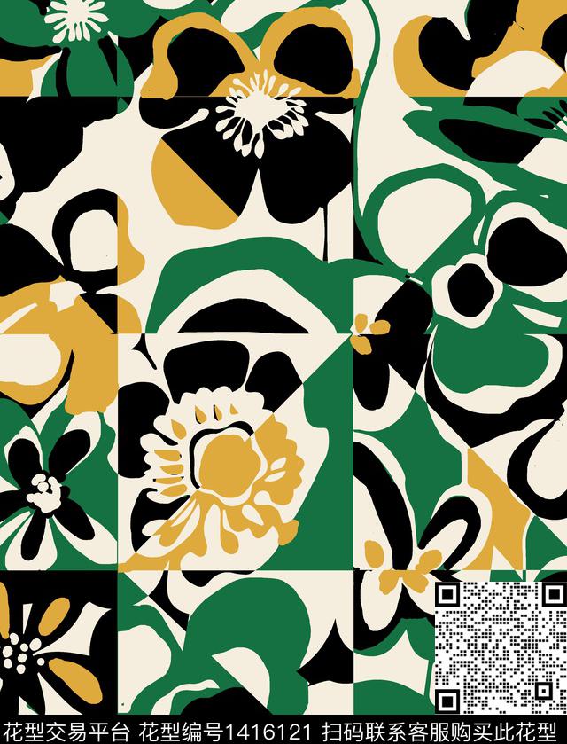 线条几何简约传统印花华亿平台下载（图片编号: 1416121） - 瓦栏（Walan）