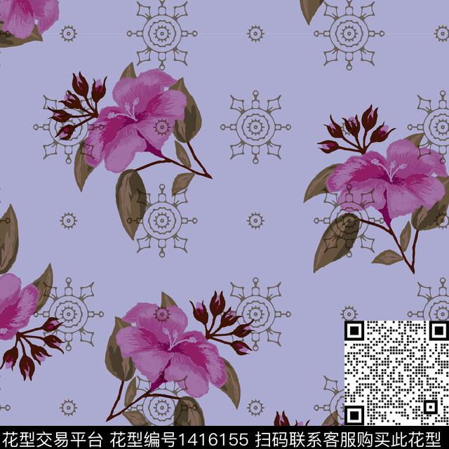 几何数码华亿平台花卉数码印花华亿平台下载（图片编号: 1416155） - 瓦栏（Walan）